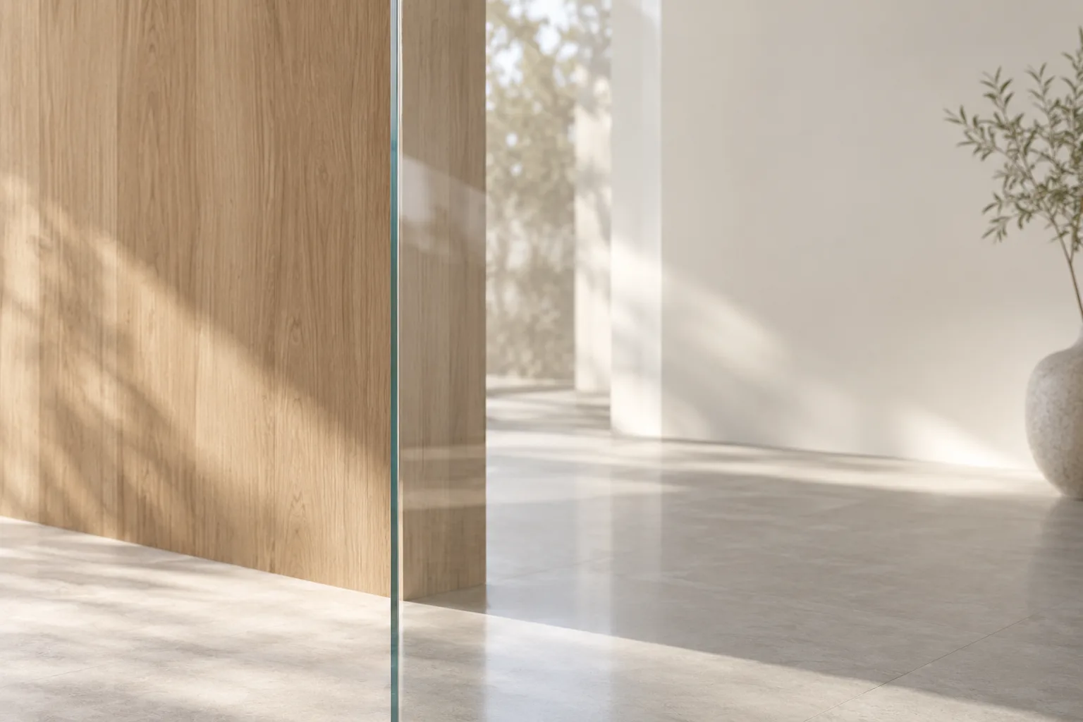 Veranschaulichung einer transparenten Glasfläche