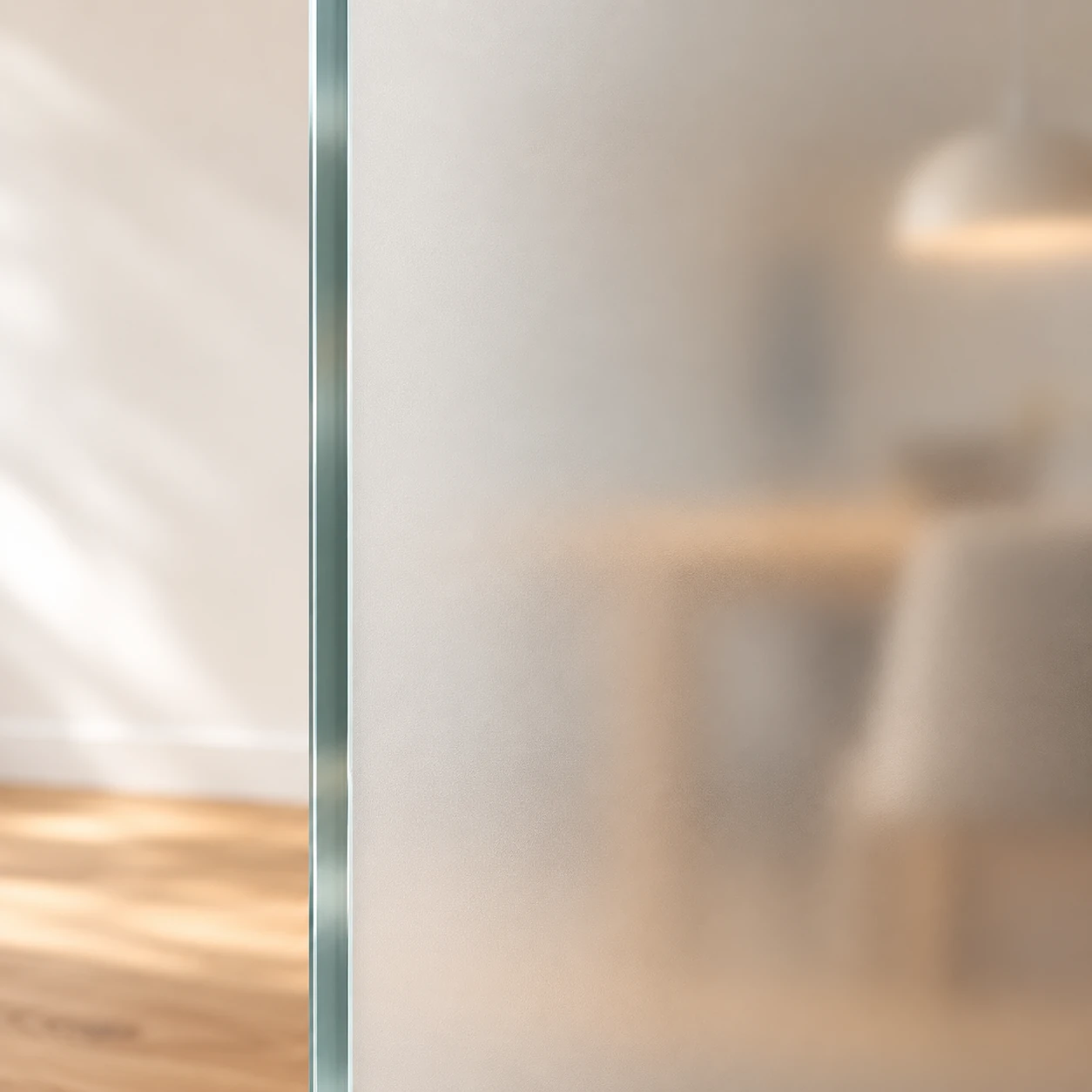 Veranschaulichung einer satinierten Glasfläche