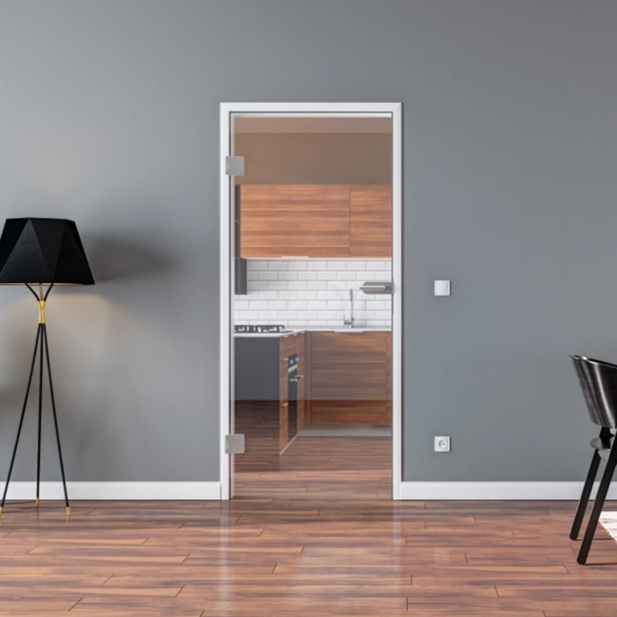 Glastür Komplettset | Design Klarglas | Innentür