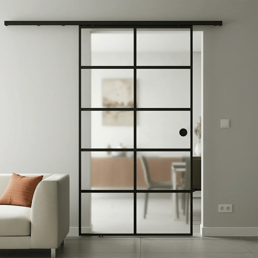 Loft Glasschiebetür Komplettset | Levidor SlimeLine | Design Zwickau | SoftClose optional