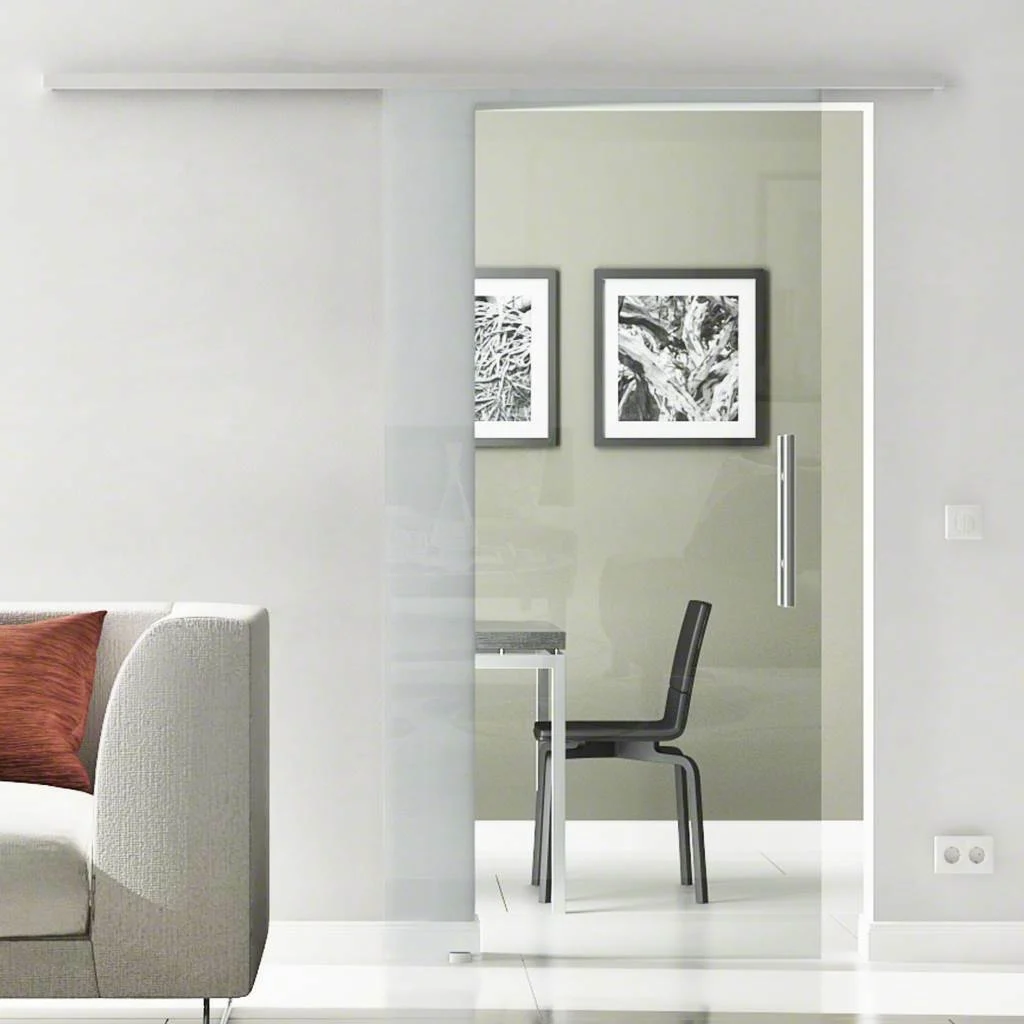 Glasschiebetür Komplettset | Levidor SlimeLine | Design Klarglas | SoftClose optional