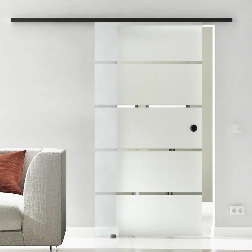 Glasschiebetür Komplettset | Levidor SlimeLine Schwarz | Design Berlin | SoftClose optional
