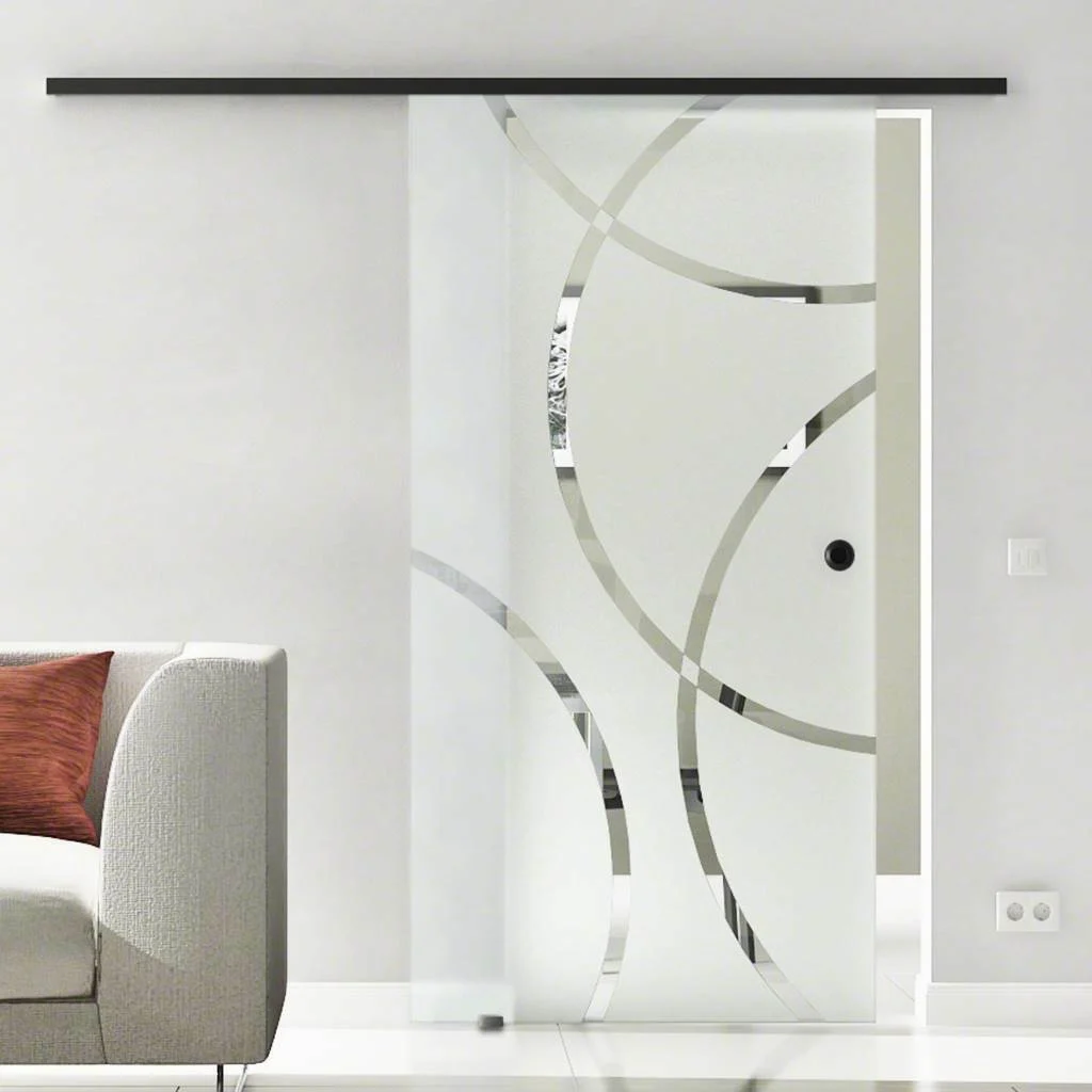 Glasschiebetür Komplettset | Levidor SlimeLine Schwarz | Design Coburg | SoftClose optional
