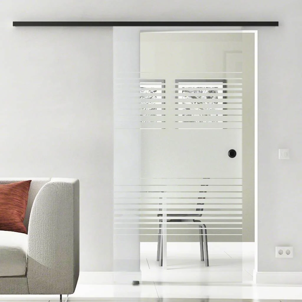 Glasschiebetür Komplettset | Levidor SlimeLine Schwarz | Design Lübeck | SoftClose optional