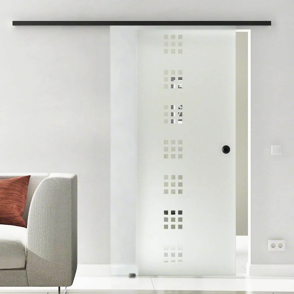 Glasschiebetür Komplettset | Levidor SlimeLine Schwarz | Design Frankfurt | SoftClose optional