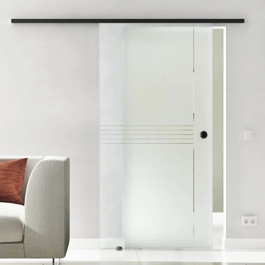 Glasschiebetür Komplettset | Levidor SlimeLine Schwarz | Design München | SoftClose optional