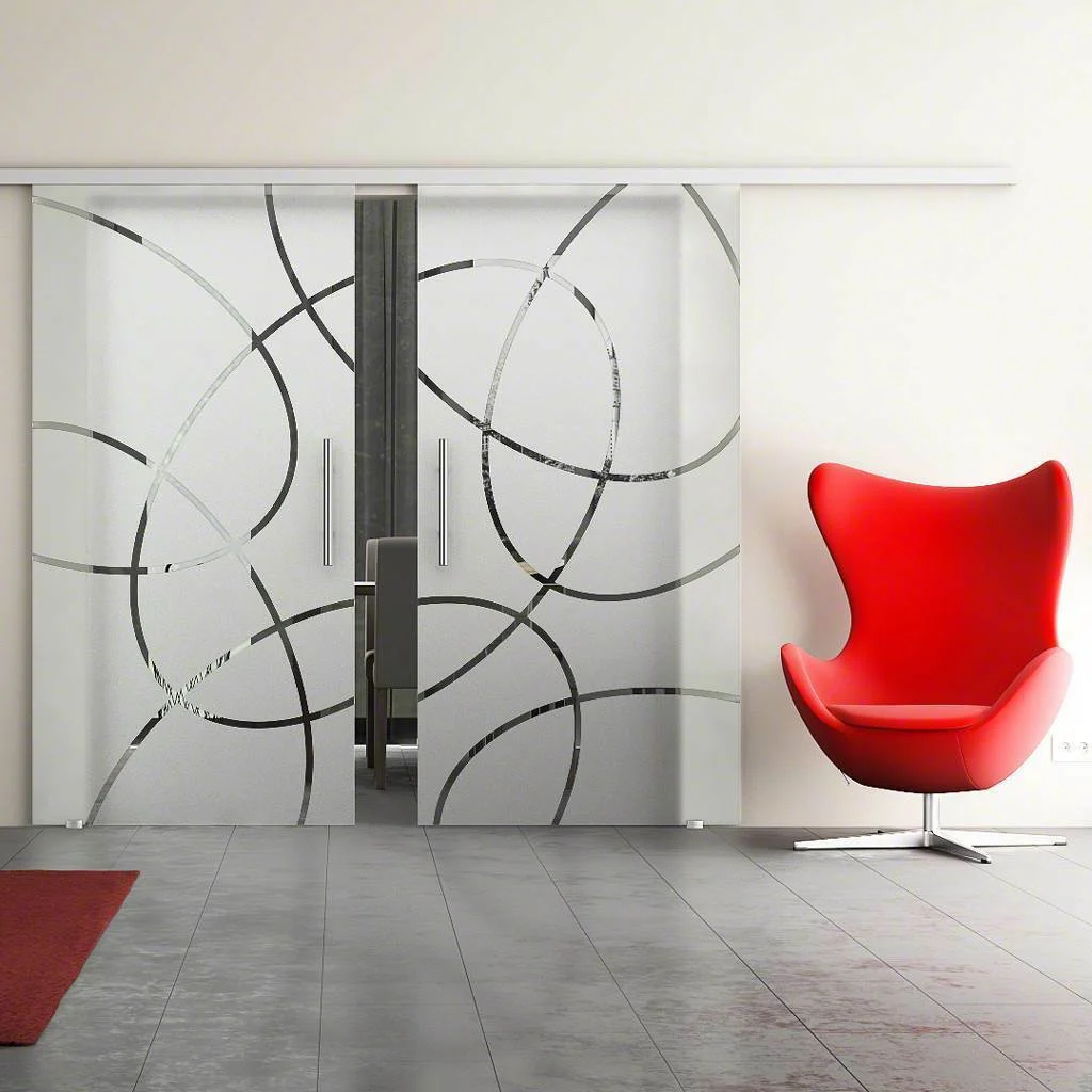Glasschiebetür Komplettset Zweiflügelig | Levidor SlimeLine | Design Essen | SoftClose optional